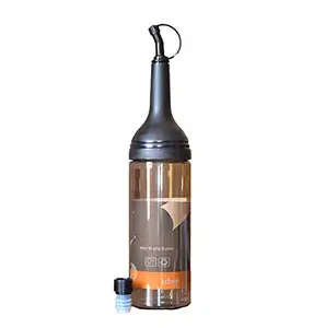 DHAYAN LEEHELTON Oil Dispenser Cooking Oil & Water Bottle Bath Use Container Set of 1 (1000 ml) Black Color Hard Plastic Bottle with Two Bush Water Bottle Transparent Color (1 Liter)