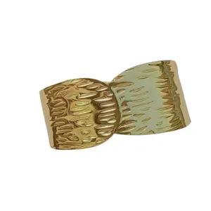 Textured Hammered Gold Adjustable Open Bracelet – Artisan Knoted Band Design