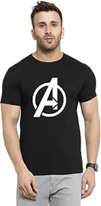 SKY D FASHION Graphic Printed t-Shirt for Men Slim fit Avenger (Black, X-Large)