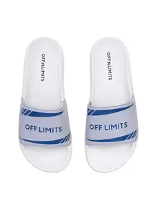 OFF LIMITS MEN LOUNGE Slides, LIGHT GREY/TEAL, 10 UK