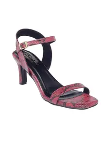 MONROW Kitten Heels for Women & Girls, Catalina Kitten Heels | Fancy & Stylish Heel sandals |Extra Cushioning & Comfortable, Fashionable, Light Weight, Fashion Heel Sandal for Girls, (4UK, Maroon)