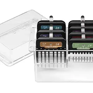 Andis 33655 Premium Clip Animal Comb Set Built With Plastic, Includes 7 Color Coded Combs Of Different Sizes, Metal Clip To Attach Comb - Fits Ultra Edge & Ceramic Edge Blades, Multicolor