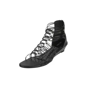 Metro Women Black Fashion Gladiator Sandal UK/6 EU/39 (782)