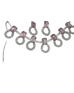 sparkling elegance silver and pink necklace set – stunning women’s jewelry ideal for weddings parties festive occasions bridal ethnic wear