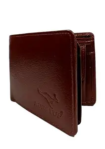 RUF & TUF Men's Genuine Leather Wallet, 10 Card Slots Leather Mens Wallet Purse with Secret Pocket Card Holder Compartment (1055)