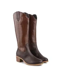 CLOG LONDON Ladies' Long Boots With Chic Appeal And Superior Comfort-CLF2544/BROWN/41