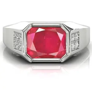 MBVGEMS 3.50 Ratti Ruby Ring panchdhatu Handcrafted Finger Ring With Beautifull Stone Men & Women Jewellery Collectible