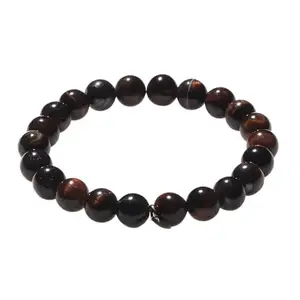 AAMRAPALI SILVER GEMS AAMRAPALI Red Tiger Eye Bracelet | Stone Beads Bracelet | Focus on Heart Chakra | Stunning Gem Patterns Tones | Passion and motivation fuel my journey. Red Tiger Eye is a catalyst for vitality and det