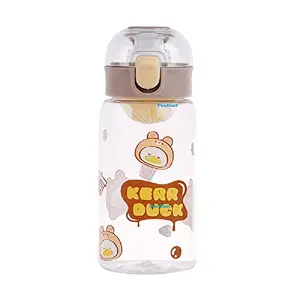 FunBlast Water Bottle for Kids – Cartoon Design Anti-Leak Water Bottle for Kids, Stylish Water Bottle with Sipper and Handle, School Water Bottle for Kids – 450 ML (Brown)