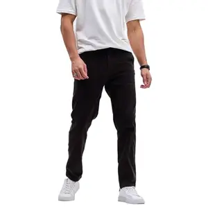 SNITCH Dark Brown Textured Slim Fit Trousers