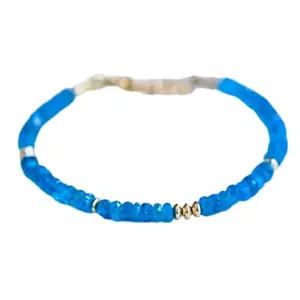 LKBEADS Apatite Bracelet with Silver Plated Clasp – 3-3.5mm Rondelle Beads – Faceted Cut – 7 inch adjustable – Healing, Fashion, Gift, Spiritual, Yoga|LK_STACK_00561