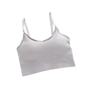 JD fashion Women's Cotton Crop Top Lightly Padded Bralette with Camisole Bra (Pack of 1) (A, White, 30)