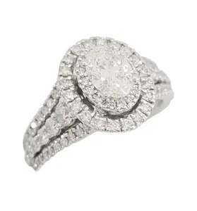 Opulent Shimmer Designer Ring, Round Cut AD with Halo Setting, with Sparkling Details, Glittering Empress AD Cocktail Ring, Wedding Jewellery