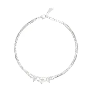 Kushal's Fashion Jewellery White Rodium Plated Casual Trendy Payal/Anklet - 419338
