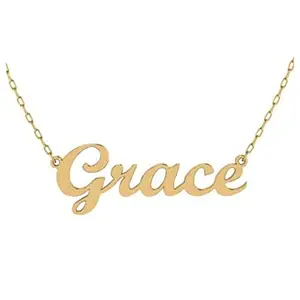 Ecom Mart Personalized Single Name Cursive Style Necklace/Pendant/Mangalsutra With Ur Name Or Love One Name With 24k Gold Plating and Laser Engraved Finish