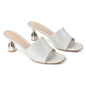 Women's Slip-On Strapless High Heels (Silver, UK Footwear Size System, Adult, Women, Numeric, Medium, 9)