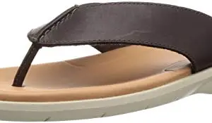Clarks Men Polyflex Post Brown Leather Sandals-6 UK/India (39.5 EU) (91261281437060)