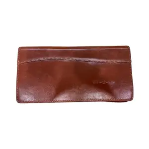 Premium Synthetic Leather Cheque Book Holder with Multiple Card Slots, Brown