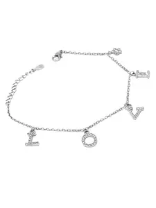 Mannash 925 Sterling Silver|Love Charms Sterling Silver Chain Bracelet | Gifts for Women, Girls, Wife, Mother, Girlfriend, Sister, Daughter | With Certificate of Authenticity and 925 Stamp