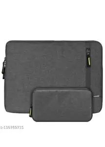 Laptop Sleeve Case with Handle, 15-15.6 Inches, Water Resistant, File Pouch (Grey)
