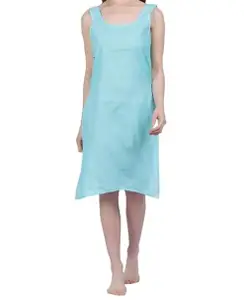 Women's Cotton Long Camisole for Kurti, Women's Cotton Slip,Sameej, Women's Inner Ware Blue Colour Inner