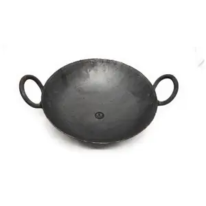 NYRA® Natural Traditional Black Iron Kadhai for Cooking Handmade Heavy Base Loha Kadai Lokhand/Lokhandi with Handle (Small - 1 LTR) price in India.
