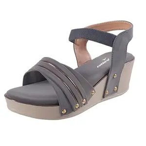CatBird Women's Grey Wedge Sandals with an Ankle Strap 5 UK