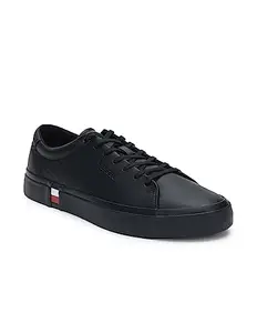Tommy Hilfiger Men Solid Lace-Up Sneakers_8905692330492 Black