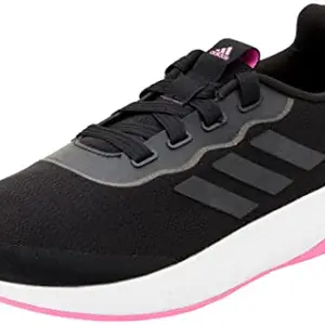 Adidas Women's Textile Qt Racer Sport Cblack/Cblack/Scrpnk Running Shoes - 8 UK