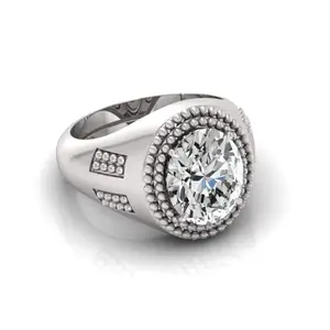 7.25 Ratti White Zircon Original Stone Adjustable Ring For Men And Women With Lab Certified A-14