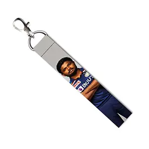 ISEE 360® Sanju Cricketer Lanyard Tag with Swivel Lobster for Gift Luggage Bags Backpack Laptop Bags L X H 5 X 0.8 INCH