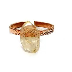ASTROGHAR Natural Clear Quartz Raw Uneven Cut Free Size Ring