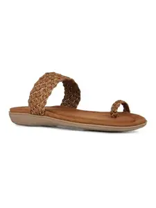 Inc.5 Womens Tan Casual Solid One Toe Slip-On Flat Sandals