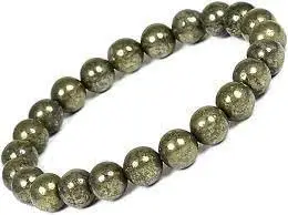 Hastakriti Pyrite Bracelets - Crystal Beaded Bracelets - Made of Real & Natural Gemstones, Stretchable Bracelet - Bracelets for Men and Women - 8mm Beads, Best for Gifting