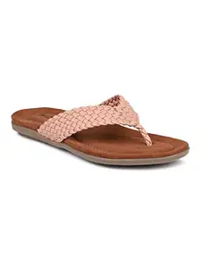 Inc.5 Womens Peach Casual Solid T-Strap Slip-On Flats