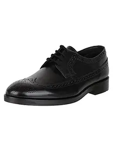 Clarks Men's Oliver Wing Black Leather Brogues-6.5 UK (26152433
