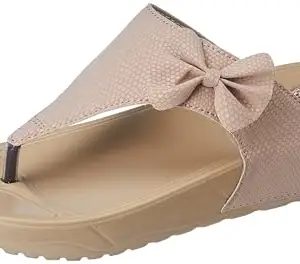 Aqualite Women FF-34 Slipper, Peach/Beige, 7 UK/India