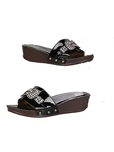 WalkTrendy Womens Synthetic Black Open Toe Heels - 6 UK (Wtwhs524_Black_39)