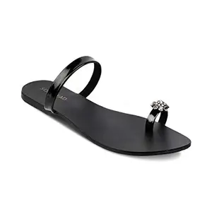 SOLE HEAD Black Flat Women Sandal