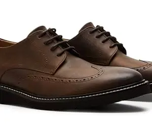 Symbol Premium Men's Smart Casual Derby Brown Leather Shoes_8 UK (SYP-M-FSH-DER-03)