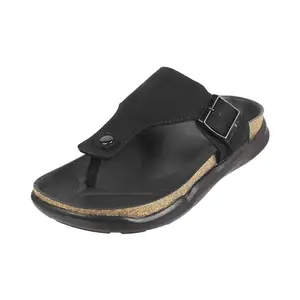 Metro Men Black Casual Leather Sandals Uk/9 Eu/43 (16-245)