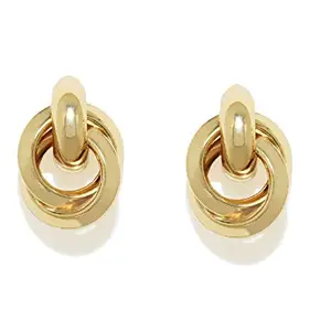 OOMPH Jewellery Gold Tone Vintage Retro Style Large Fashion Ear Stud Earrings for Women & Girls (EBJ101R2)