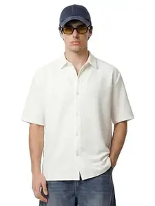 Highlander Men Boxy Half Sleeve Shirt HLSH028715 White XL