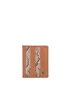 Da Milano Genuine Leather Brown Card Case with Multicard Slot (10132)