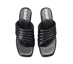 KAMARA Womens Silai Panja Heels PU Leather, 2.75 Fiber Gola, Stylish Design with Comfortable Non-Slip TPR Sole