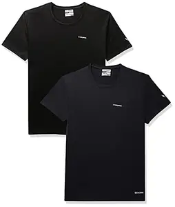 Charged Endure-003 Chameleon Spandex Knit Round Neck Sports T-Shirt Black Size 2Xl And Charged Play-005 Interlock Knit Geomatric Emboss Round Neck Sports T-Shirt Black Size 2Xl