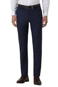 Peter England Men Mid Rise Slim Fit Premium Flat Front Trouser