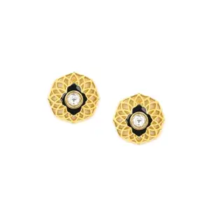 Shaya by CaratLane Queen of Solutions Stud Earrings in Gold Plated 925 Silver