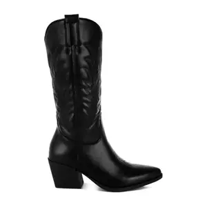 London Rag Faux Leather Long Cowboy Boots