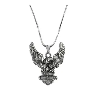 AFH Biker racing Ride Free Silver Metal Eagle Snake Chain Pendant for Men and Women